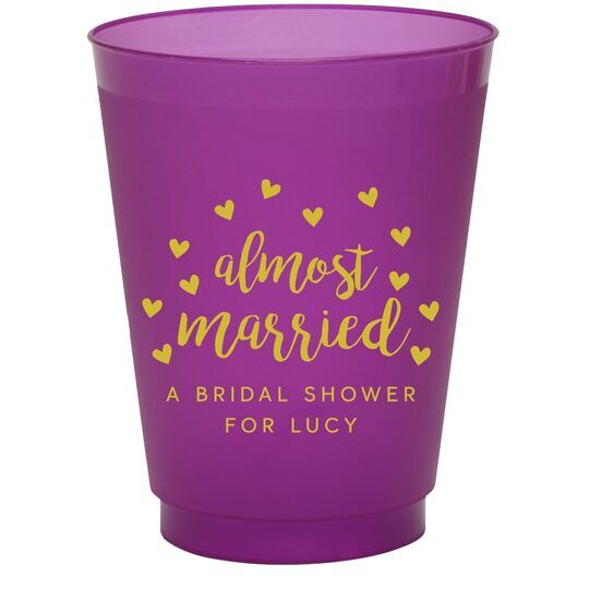 Confetti Hearts Almost Married Colored Shatterproof Cups